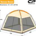 CAMPROS CP Screen House 12 x 12 Ft Screened Mesh Net Wall Canopy Tent Screen Shelter Gazebos for Patios Outdoor Camping Activities - Beige