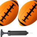 ABAJI Toy Football 2PCS 6 inch Small Mini Ball for Kid Toddler Soft Rubber Come with Random Color Pump Needle Boys Girls Gift Party Decor (Orange)