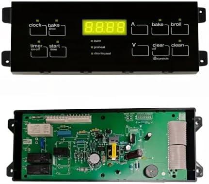 Upgraded 316419141 5304509493 Range Oven Electronic Control Board EOC, compatible with Electrolux Frigidaire Range Ovens, Replacement 316418200 316557100, with Black Overlay keypad faceplate included