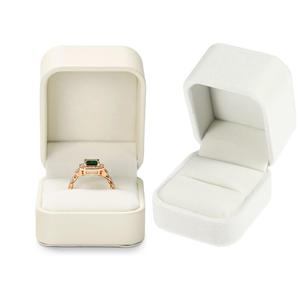 Pack of 2 :1)PU Leather Jewelry Ring Box for Proposal Engagement White PU Leather Jewelry Ring Gift Box, 2)
Luxury Ring Box, Jewelry Display Box for Engagement Disposal Decorative Box, Suede, White