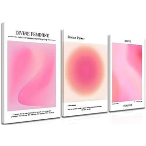 Trendy Aesthetic Canvas Wall Art Aesthetic Set of 3 | Pink Gradient Aura Angel Posters Prints Room Decor | Pink Wall Art Decor for Bedroom, Living Room - Framed 16x24 Inch Trendy Aesthetic Canvas Wall Art Aesthetic Set of 3 | Pink Gradient Aura Angel Posters Prints Room Decor | Pink Wall Art Decor for Bedroom, Living Room - Framed 16x24 Inch