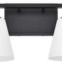 Black Bathroom Vanity Light Fixtures, 2 Lights Traditional Vanity Lighting Fixture with Opal Glass Shade, Porch Wall Mount Light Fixture for Bathroom, Mirror Cabinets Hallway Stairs, Matte Black