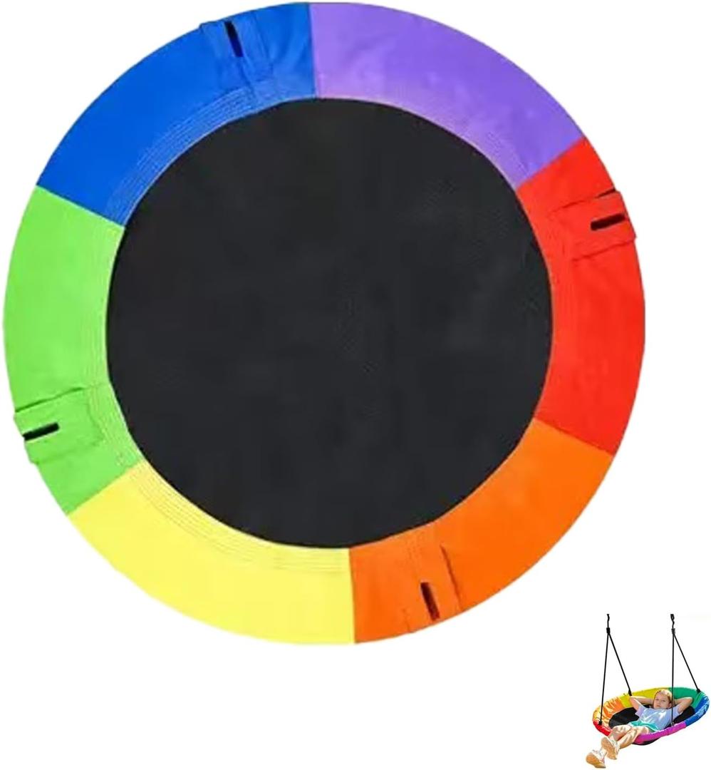 40-Inch Tree Swing Replacement FabricSaucer Swing Replacement CoverRound Saucer Swing Seat Cover, Oxford FabricColorful