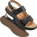 Women Flat Sandals Dreesy: Comfortable Summer Sandals for Women 2025 - Ladies Indoor Outdoor Casual Shoes for Walking (Black)