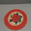 Artoid Mode Watercolor Poinsettia Red Christmas Round Placemats Set of 4, 15 Inch Winter Xmas Holiday Round Table Mats for Dining Decoration