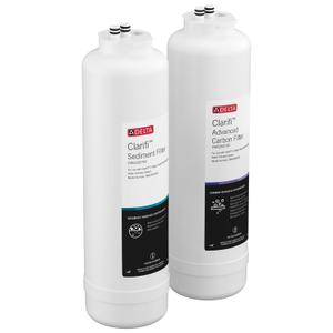 Delta Clarifi Sediment & Advanced Carbon Filter Replacement Pack for 2 Stage Under Sink Advanced Water Filter Systems, DWQ300700