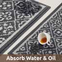 AMOAMI Kitchen Mats for Floor, Absorbent Kitchen Rugs Non Slip Washable Kitchen Mat, Durable Polypropylene Kitchen Runner Rug TPR Backed, Floral Kitchen Floor Mat Front of Sink 20"x32" Dark Grey