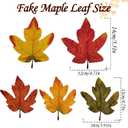 50Pcs Fall Artificial Maple Leaves，Fake Fall Maple Leaves Bluk for Thanksgiving Halloween，Faux Autumn Maple Leaves for Wedding Party Harvest Season Table Decor