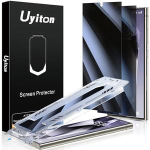 Uyiton UnBreak-Glass for Samsung Galaxy S24 Ultra Privacy Screen Protector, [Ultrasonic Fingerprint Support][Auto-Alignment Frame] Scratch-Resistant Bubble-Free S24 Ultra Tempered Glass Screen-2 Pack