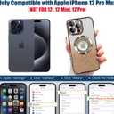 Misscase for iPhone 12 Pro Max Magnetic Glitter Case Compatible with MagSafe,Full Protection Slim Shockproof Anti-Scratch Case with Camera Lens Protector Logo View Dust-Proof Net for Women Gold
