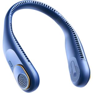 SWEETFULL Portable Neck Fan 360 Cooling Bladeless Personal Fan | No Hair Twisting - 4000mAh USB Rechargeable Wearable Fan for Travel, Birthday Gifts for Men, Women, Mom, and Dad (A1 Blue)