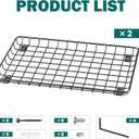 EVERHANGER Garage Wall Shelves 12x18 Inch, Wall Mounted Storage Shelf, Metal Shelf Rack, Heavy-Duty Shelf Organizer 2 Pack, Black, 18X 12inch