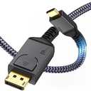 Maxonar Upgraded USB C to DisplayPort 1.4 8K Cable with Latches 6.6FT, Thunderbolt 4/3 /USB4 to DP Support 8K 60Hz / 4K 144Hz 32.4Gbps HBR3 Alt Mode Adapter for Mac Studio, MacBook Pro, XPS Grey