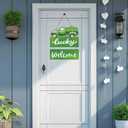 St Patricks Day Wreath St Patricks Day Door Decorations Green Truck Hanging Decor Wooden Wreaths for Front Door Hanger Lucky Welcome sign for Wall Indoor Home Decor