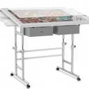 ALL4JIG 1500 Piece Light-Weight Adjustable Tilting Plastic Jigsaw Puzzle Table for Adults, 25.59"x34.25" Multi-Functional Puzzle Board with 4 Drawers & Protective Cover, 45-Degree Any-Angle Tilt, Medium-1500pcs