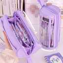 Pencil Cases Pen Pouch Clear Transparent Marker Pouch with Zipper Pencil Storage Bag Pencil Holder Travel Cosmetic Makeup Bag Organizer for Students Adults Teen Kids (Pink)