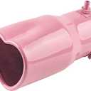 2.5" to 2.8" Car Exhaust Tip, 2.5" Inlet 2.8" Outlet 5.39" Long Stainless Steel Heart-Shaped Surface Polished Exhaust Tailpipe Tip, Rolled Edge Bolt on Diesel Pipe, Universal Fit (Pink)