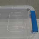 Tribello Clear Plastic Storage Bins with Lids Stackable Storage Bins (15 Quart)