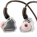 Linsoul 7Hz x Crinacle Zero:2 in Ear Monitor, Updated 10mm Dynamic Driver IEM, Wired Earbuds Earphones, Gaming Earbuds, OFC IEM Cable with Microphone for Musician (Silver)