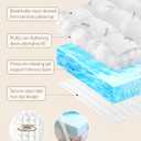 Pillow Top Memory Foam Mattress Topper King 3 Inch, Dual Layer Hybrid Pad