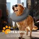 MIDOG Inflatable Dog Cone Collar Soft Dog Cone Alternative After Surgery, Comfortable Recovery Neck Donut ECollar for Small Medium & Large Dogs and Cats to Stop Licking & Vision-Friendly (Grey, L)