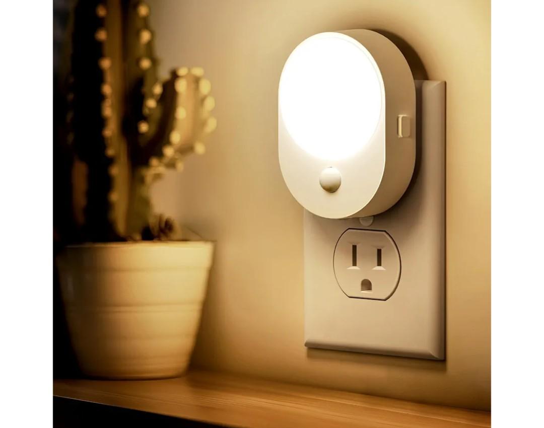 L LOHAS LED Motion Sensor Night Light,[2-PACK] Night Lights Plug into Wall,Motion Sensor and Dusk to Dawn Sensor,3000K Soft White,30/60/100lm Brightness Dimmable,Nightlight for Bathroom Hallway