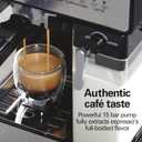Hamilton Beach Slide and Lock Espresso Machine, Programmable Coffee Maker for Café-Quality Cappuccino & Latte, 15 Bar Pump, Milk Frother Steamer Wand, 70 oz. Removable Reservoir, Black (40750)