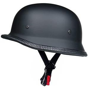 German Style Motorcycle Half Helmet Open Face Adult Men Women DOT Approved Retro Helmet，Matte Black (Large)