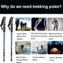 Aihoye Hiking Trekking Poles, 2 Pack Collapsible, Lightweight, Anti Shock, Walking Sticks, Adjustable Hiking Pole for Men and Women (Blue, XXL)