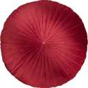 HLOVME Round Pillow Cushion for Couch Velvet Decorative Small Throw Pillow Solid Color for Living Room Bed Floor 15.7, Wine Red