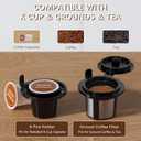 Single Serve Hot & Iced Coffee Maker, for K Cup Pod and Grounds, 6 to 24oz Brew Size, Slim Compact for Small Spaces, Descaling Reminder, with Reusable Filters, Black