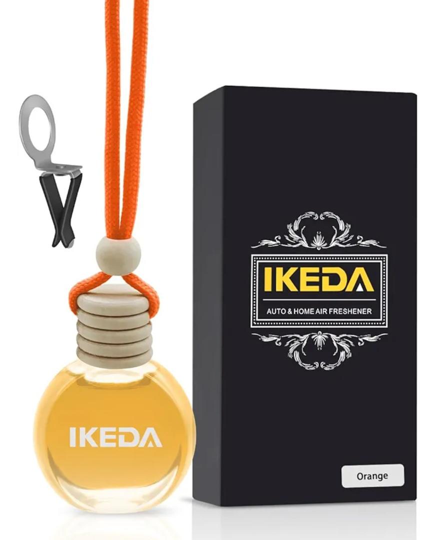 Ikeda Car Air Freshener: Hanging Car Smell Air Freshener | 10ml Hanging Car Perfume | Long Lasting Fragrance | Strong Scents Diffuser for Auto Home (Orange)