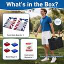 Portable Cornhole Board Set 2x1.3ft | 24"x16": Cornhole Set Outdoor Backyard Corn Hole Toss Game for Party Beach | 2 Foldable Wooden Corn Hole Boards, 8 Bean Bags, 1 Carrying Bag (American Flag)