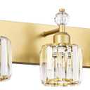 PRESDE Crystal 3 Light Vanity Light for Bathroom Gold Bathroom Lights Fixtures Over Mirror Modern Wall Sconce Lamp