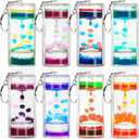 8pcs Liquid Timers Keychain Set for Stress Relief and Sensory Play, Durable and Colorful Fidget Keychain, Perfect for Boys Backpacks, Fun Science Gift for Teens, Portable and Convenient