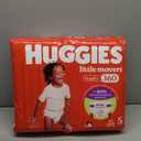 Huggies Size 5 Baby Diapers, Little Movers HuggFit 360 Baby Diapers with 360 Waistband, Size 5 (27+ lbs), 128 Count (2 Packs of 64)