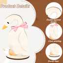 FYSUIMU 8Pcs One Silly Goose Wood Table Centerpiece Pink Bow Goose Tabletop Detachable Sign Tiered Tray Decor for Baby Shower Gender Reveal Birthday Photo Props Party Favor Supplies