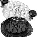 Chicken Shredder Kitchen Tool Twist, Meat Shedder with Ergonomic Handle, Manual Kitchen Tool with Non-Skid Base, Easy Cleaning, Dishwasher Safe, Meat Shredder with Mat and Transparent Lid (Black).