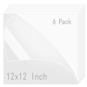 QTLCOHD 6 Pack 12 x 12 Inch White Acrylic Sheets 1/8 Inch Thick Cast Plexiglass Sheet for Sign DIY Display Projects Photo Frame Craft Handcraft Painting