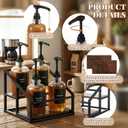 Coffee Bar Accessories, 4 Pack 16.9oz/500ml Coffee Syrup Dispenser with 1/4oz Pump, 2-tier Syrup Rack Organizer, Labels, Straw Brushes, Funnels for Kitchen Countertop, Wine, Dressing Storage