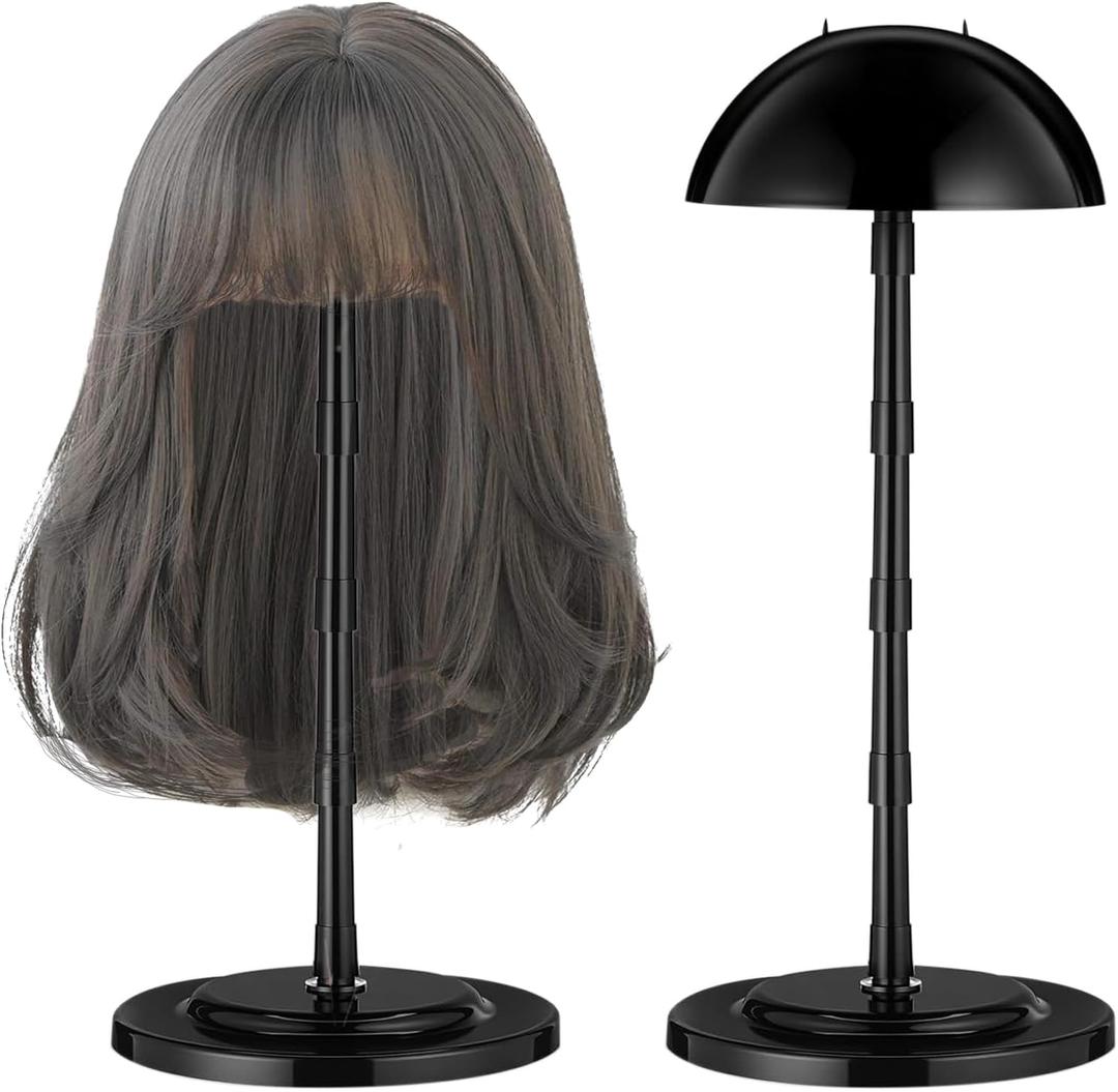 Wig Stand,1pc 14.5inch Bamboo Shaped Wig Holder,Removable Portable No-Slip Wigs Head Stand For Display,Storage,Styling,Travel Wigs Holder Stand(Black)