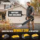 650 CFM Heavy-Duty Cordless Leaf Blower Compatible with DeWalt 20V MAX Battery, 200 MPH with Stepless Variable Speed & Turbo Mode, Battery Powered Handheld Blower for Yard Care & Debris (Tool Only)