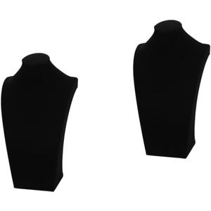 CALLARON 2pcs Necklace Display Stand Holder Elegant Mannequin Jewelry Organizer for Earrings and Pendants High Black for Home Retail Use