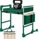Garden Kneeler and Seat for Seniors: Heavy Duty 420 LBS Support Anti-Tip Multifunctional Gardening Stool Bench with Widened Thick Soft Kneeling Pad & Tool Bag - Foldable for Gardeners