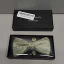 JEMYGINS Floral Pre-tied Bow Tie and Pocket Square Cufflinks Lapel Pin Sets for Men 4PCS