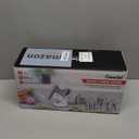 Geedel Rotary Cheese Grater Cheese Shredder - Upgraded 5-in-1 Cheese Grater with Handle and Strong Suction Base, Multi-purpose Vegetable Slicer Ice Shaver Nuts Grinder for Ice, Vegetables, Fruit, Nuts (Grey White)