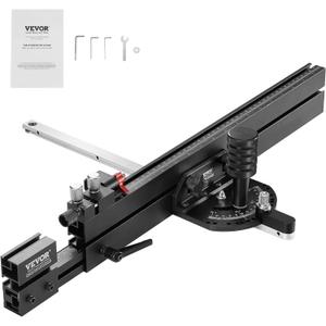 VEVOR Precision Miter Gauge, Standard Slot 3/4'' x 3/8'', Aluminum Alloy Table Saw Miter Gauge with 19-35 in Grating 15 Angle Stops Adjustable Spring Loaded Plunger and Removable Disc, for Woodworking