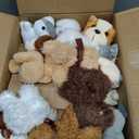 36Pcs Adopt A Puppy Party Favors, Mini Stuffed Animals Adopt A Dog Set Includes 12 Stuffed Dogs 12 Kraft Paper Bags 10 White Plastic Fence Mini Chalkboard & Chalk Marker for Adopt A Pet Party