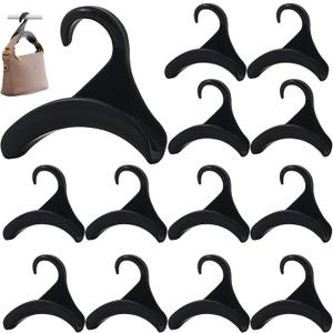 12 Pcs Purse Hanger Hook Acrylic Black Bag Tie Handbag Belt Hanger Closet Organizer Storage Handbags Tote Holder for Storing Handbags Satchels