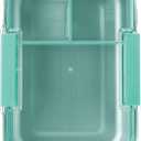 Smash Microwave Safe Stainless Steel 3 Compartment Bento Lunch Box, 44oz Mint